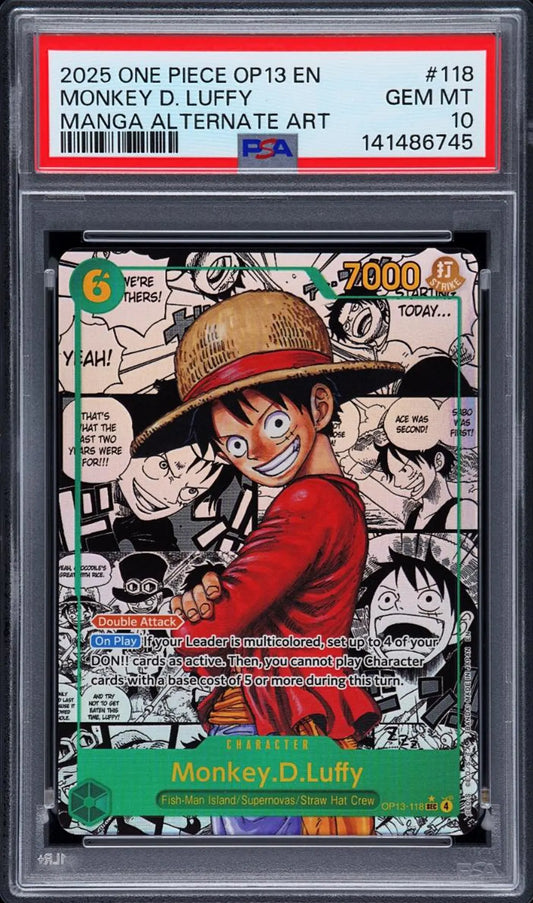 One Piece Monkey D. Luffy Manga Op 13 - 118 Psa 10