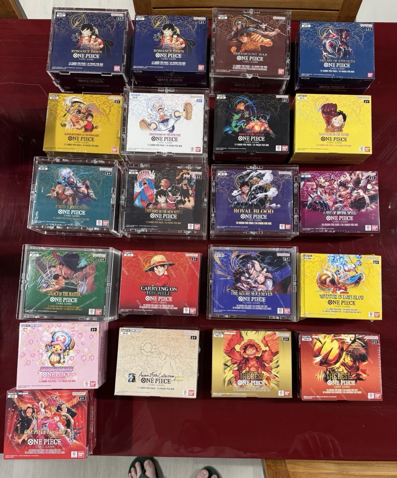Complete Collection Of Box One Piece From OP01-OP15 Eb01-Eb03 Prb01-Prb02-