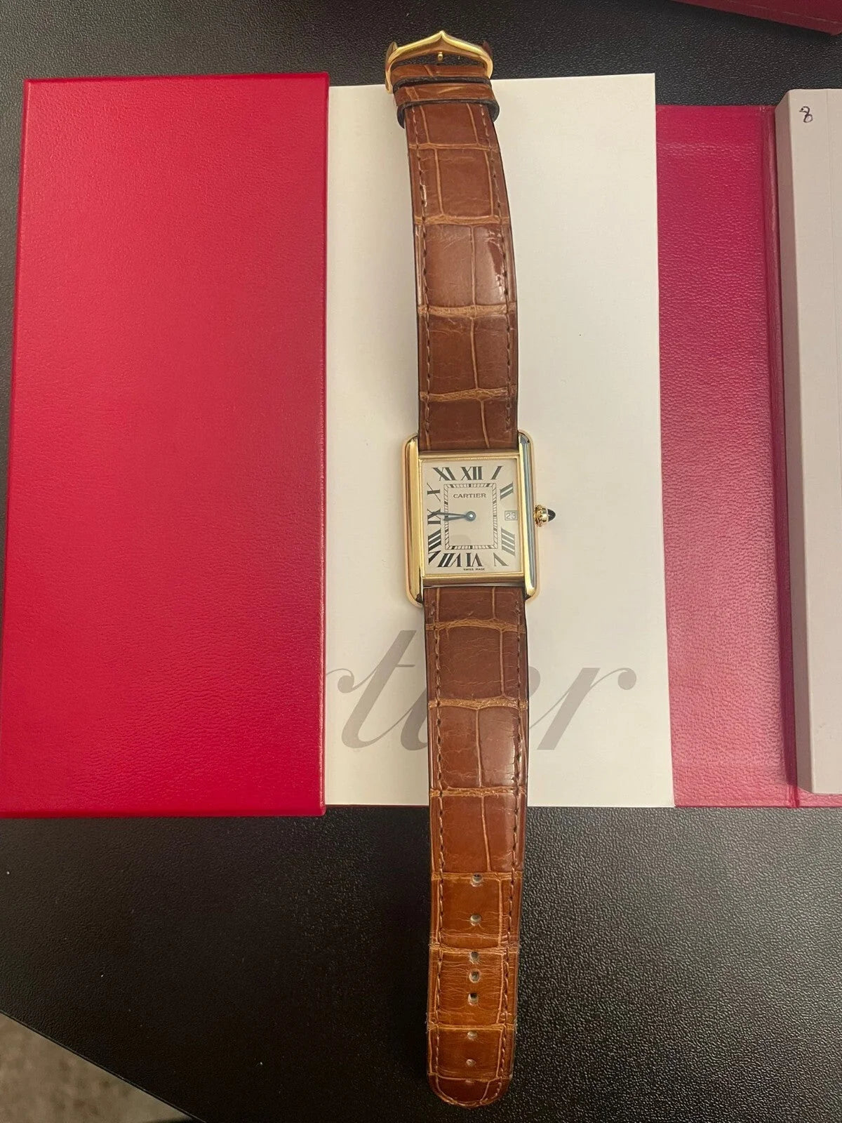 Cartier Tank Louis 2441 Full Set | Serviced by Cartier 2025 | Box, Papers, Bands Included